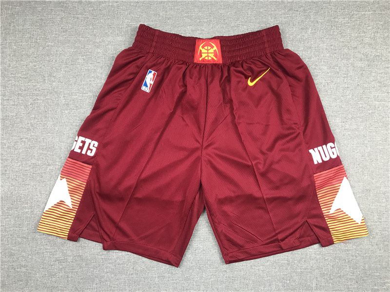 Cheap Men NBA Denver Nuggets Red Nike Shorts 2021618